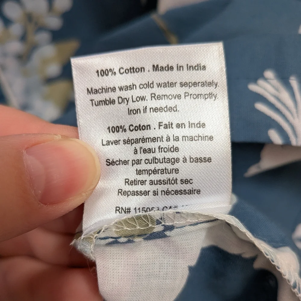 NWT Mahogany Blue Floral Camila Long Sleeve PJ Set 100% Cotton Size 2X - Picture 9 of 15